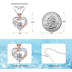 MOOSEA Mothers Day Gifts - 1-3 ct Moissanite Necklace for Women, 925 Sterling Silver Rose Heart Lab Created Moissanite Necklace, Anniversary Birthday Gifts for Women Mom Wife Girlfriend Grandma