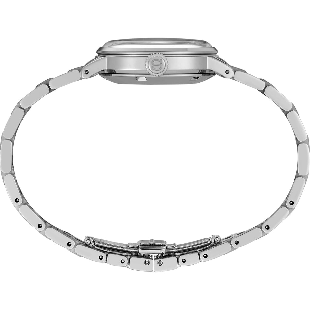 Seiko Presage Women'S Cocktail Time Automatic Watch, White Dial With Diamonds, Stainless Steel Bracelet, 50M Water Resistant