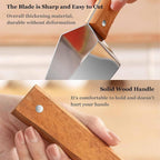 Triangle Watermelon Cutter, Stainless Steel Watermelon Slicer, Stainless Steel with Wooden Handle for A Wide Variety Watermelon, Cantaloupe, Honeydew, Apples, and More