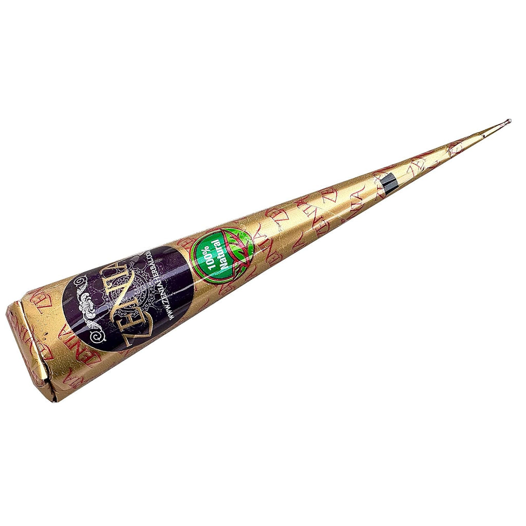 Zenia 100% Natural Temporary Tattoo Paste Cone | 1 Cone 25 Grams | Indian Body Art Painting Drawing Tattoos Freckles (Reddish-Brown Color)