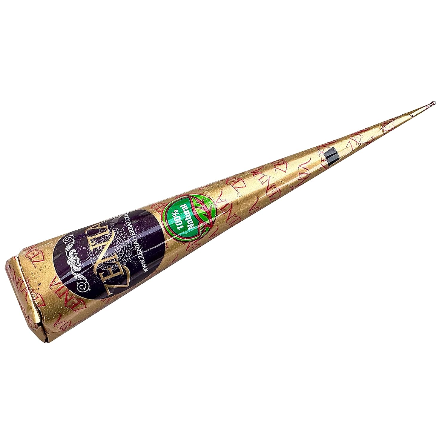 Zenia 100% Natural Temporary Tattoo Paste Cone | 1 Cone 25 Grams | Indian Body Art Painting Drawing Tattoos Freckles (Reddish-Brown Color)