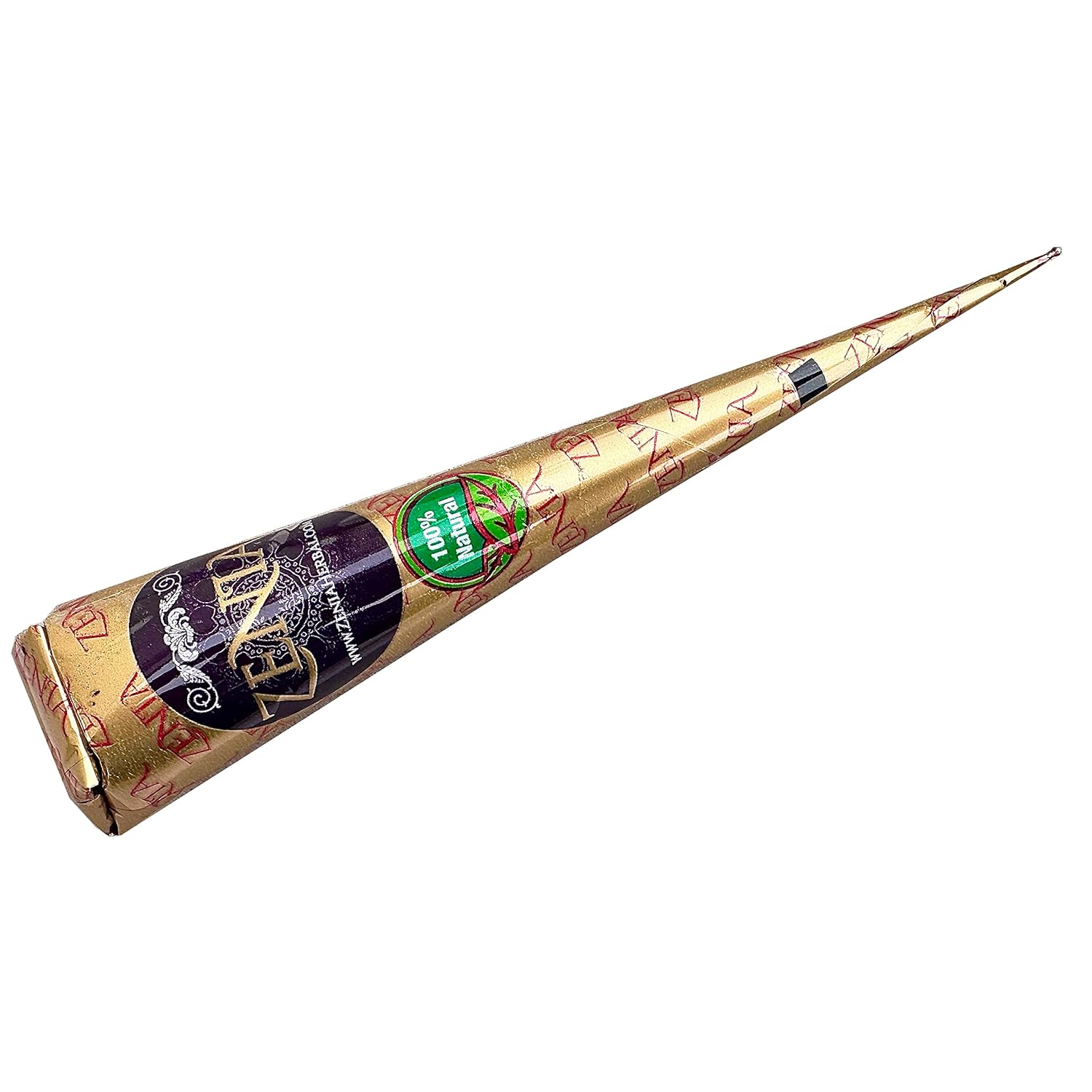 Zenia 100% Natural Temporary Tattoo Paste Cone | 1 Cone 25 grams | Indian Body Art Painting Drawing Tattoos Freckles (Reddish-Brown Color)