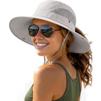 FURTALK Womens Sun Hat with Ponytail Hole Beach Hiking Summer Wide Brim UPF 80+ Outdoor Protection Foldable Bucket Hat