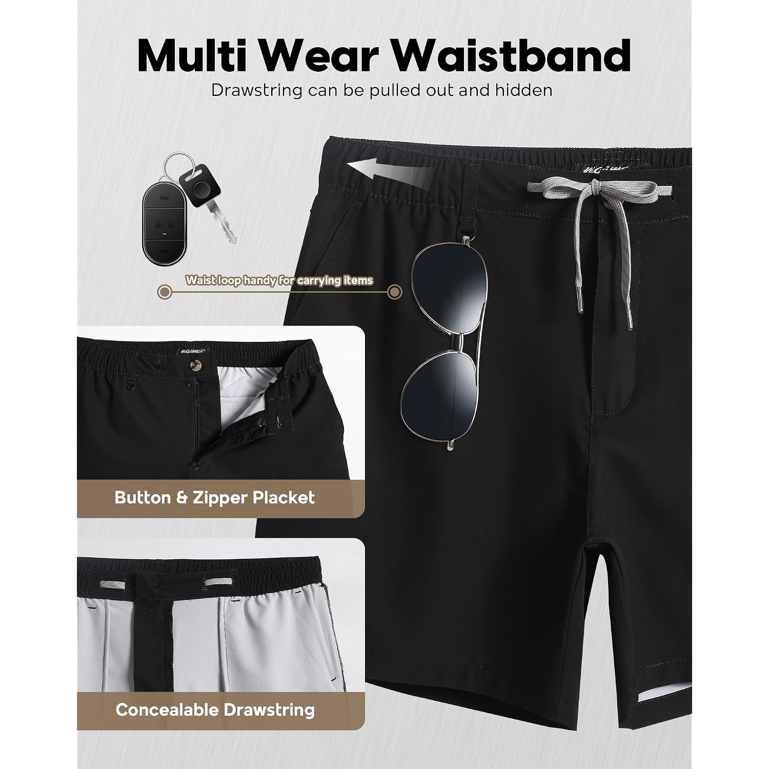 Maamgic Men'S 5/7 Inch Casual Classic Fit Shorts With Multi-Pocket Quick Dry Sports Shorts