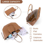 Work Bag Faux Leather Tote Bag For Women Trendy Handbag Purse Fall Shoulder Bag With Magnetic Closure