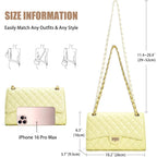 Quilted Crossbody Purse For Women Trendy Ladies Shoulder Bag With Chain Strap Pu Leather Cross Body Bags Satchel Handbag