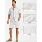Jmierr Mens Casual Sweat Shorts Drawstring Summer Beach Stretch Quilted Shorts Workout Running