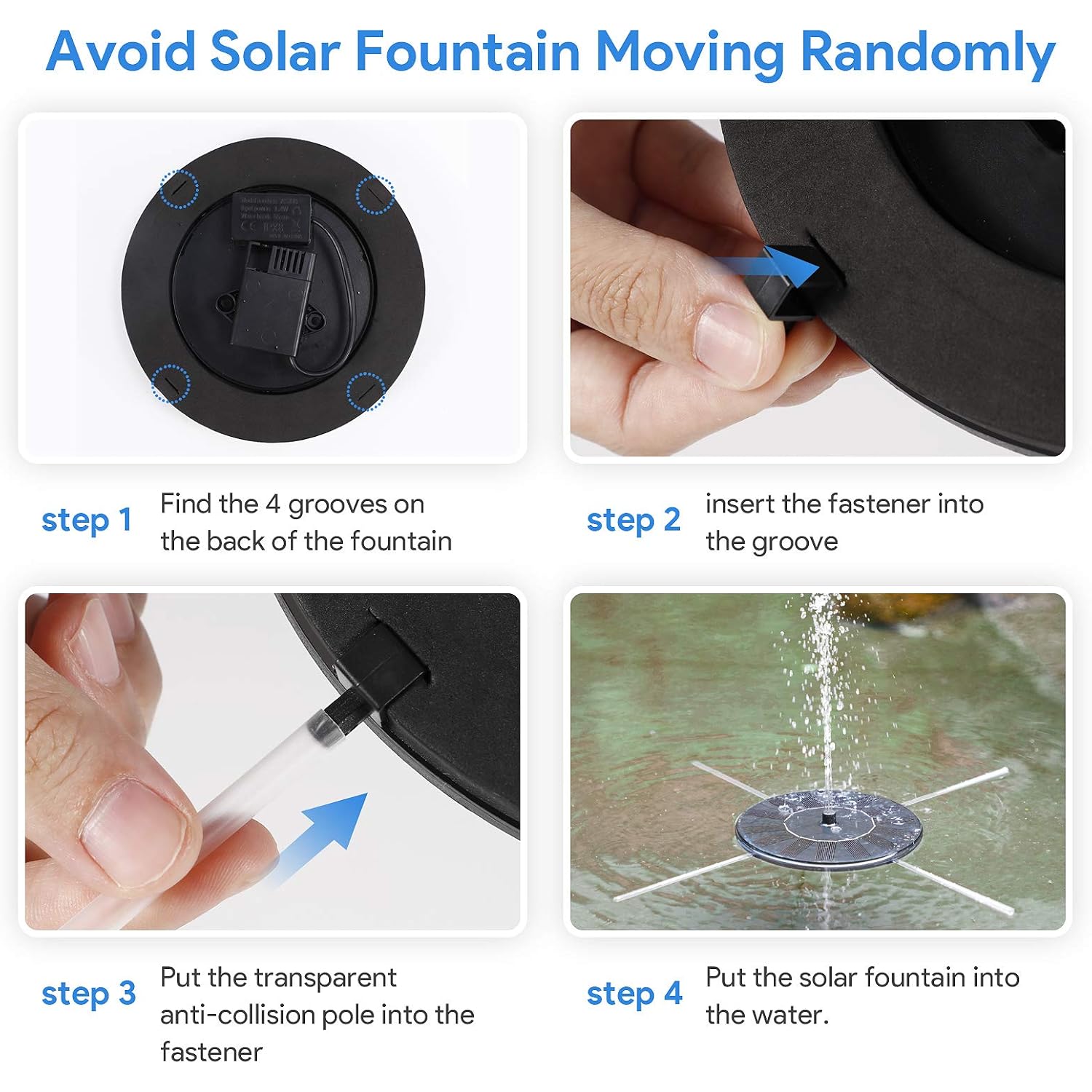 Solar Fountain Water Pump For Bird Bath, Floating Solar Powered Water Fountain Pump For Bird Bath, Garden, Pond, Pool, Outdoor (1.4W)