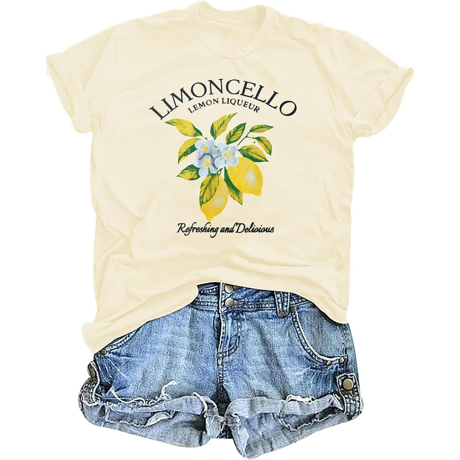 Women Lemon Shirt Lemon Graphic Tees Casual Holiday Tee Tops Summer Vibes Gift Tee Shirt Apricot-1s