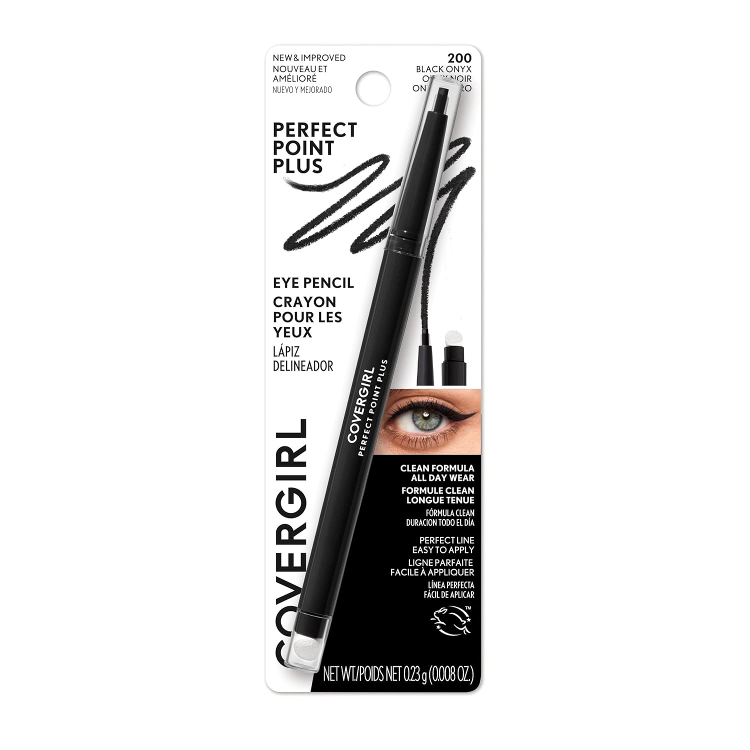Covergirl Perfect Point Plus Eyeliner Pencil, Black Onyx Pack Of 1, Long-Lasting, Versatile Black Eyeliner, Soft Smudging Tip, No Sharpening Needed