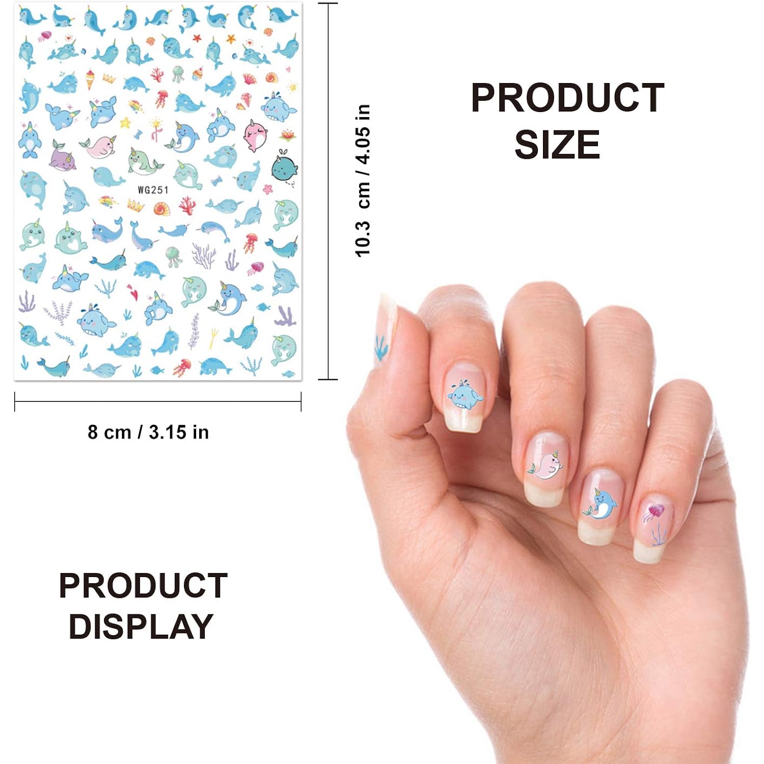 Konsait Nail Stickers Decals (1200 Designs), Self Adhesive 3D Nail Art Stickers Rainbow Diamond Nail Tips Decorations Manicure Decor for Kids Girls Birthday Party Favor Nail Salon Gift