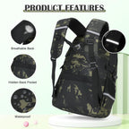 Camo Backpack For Boys With Lunch Box Pencil Case Usb Charging Port | Tactical Boys Backpack For School Kids Military Army Schoolbags For Boy Teens Kids Elementary Middle High, Black Grey Camo