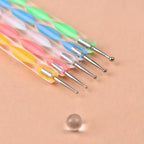 5Pcs Double-ended Nail Art Dotting Pens 10 Different Diameter Ball End Dots Painting Pen Tool 2 Way Nail Art Design Tools for Nail Decorations Art Stippling Engraving Drawing
