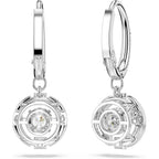 Swarovski Sparkling Dance Necklace and Earrings Jewelry Collection, Rhodium Finish, Blue Crystals, Clear Crystals