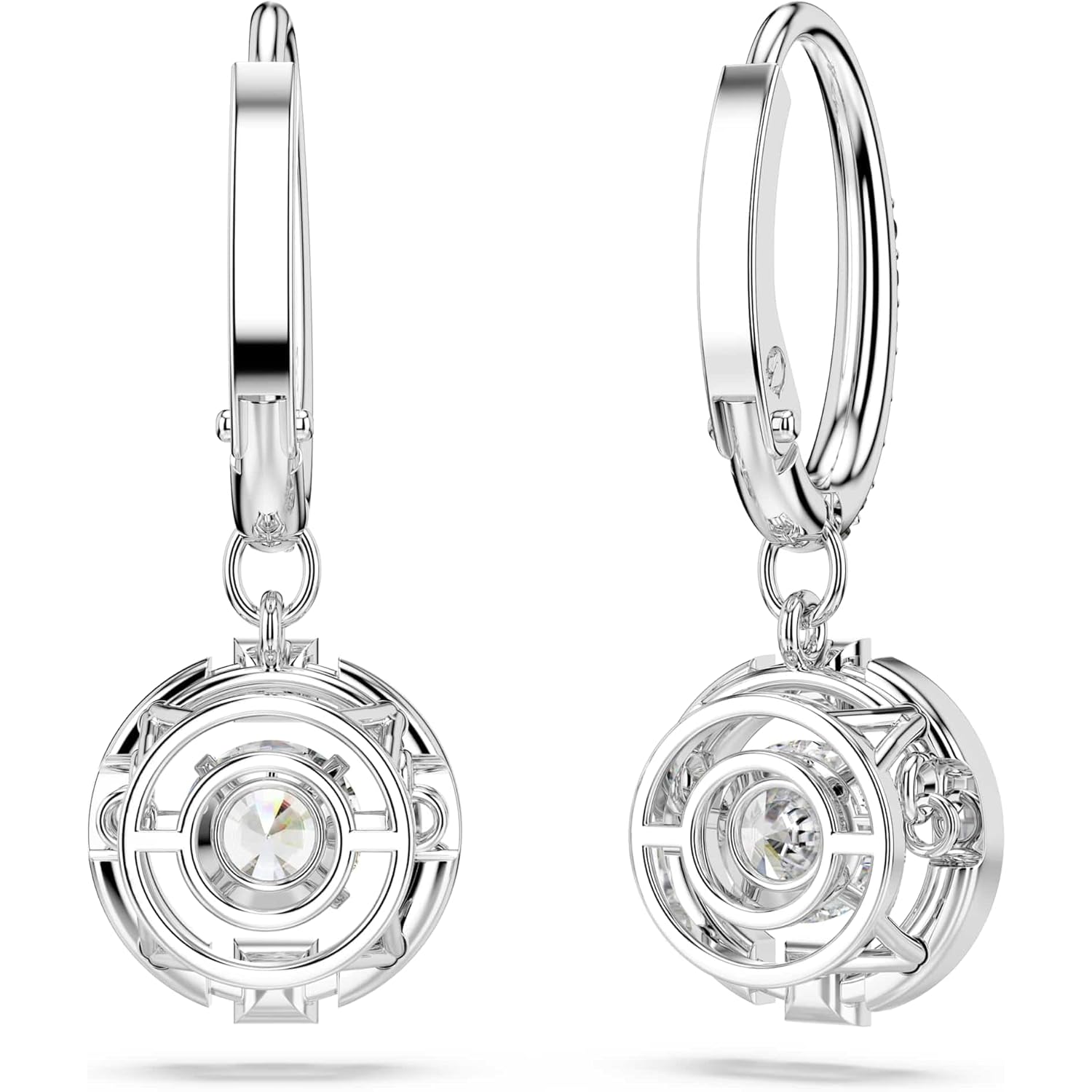 Swarovski Sparkling Dance Necklace and Earrings Jewelry Collection, Rhodium Finish, Blue Crystals, Clear Crystals