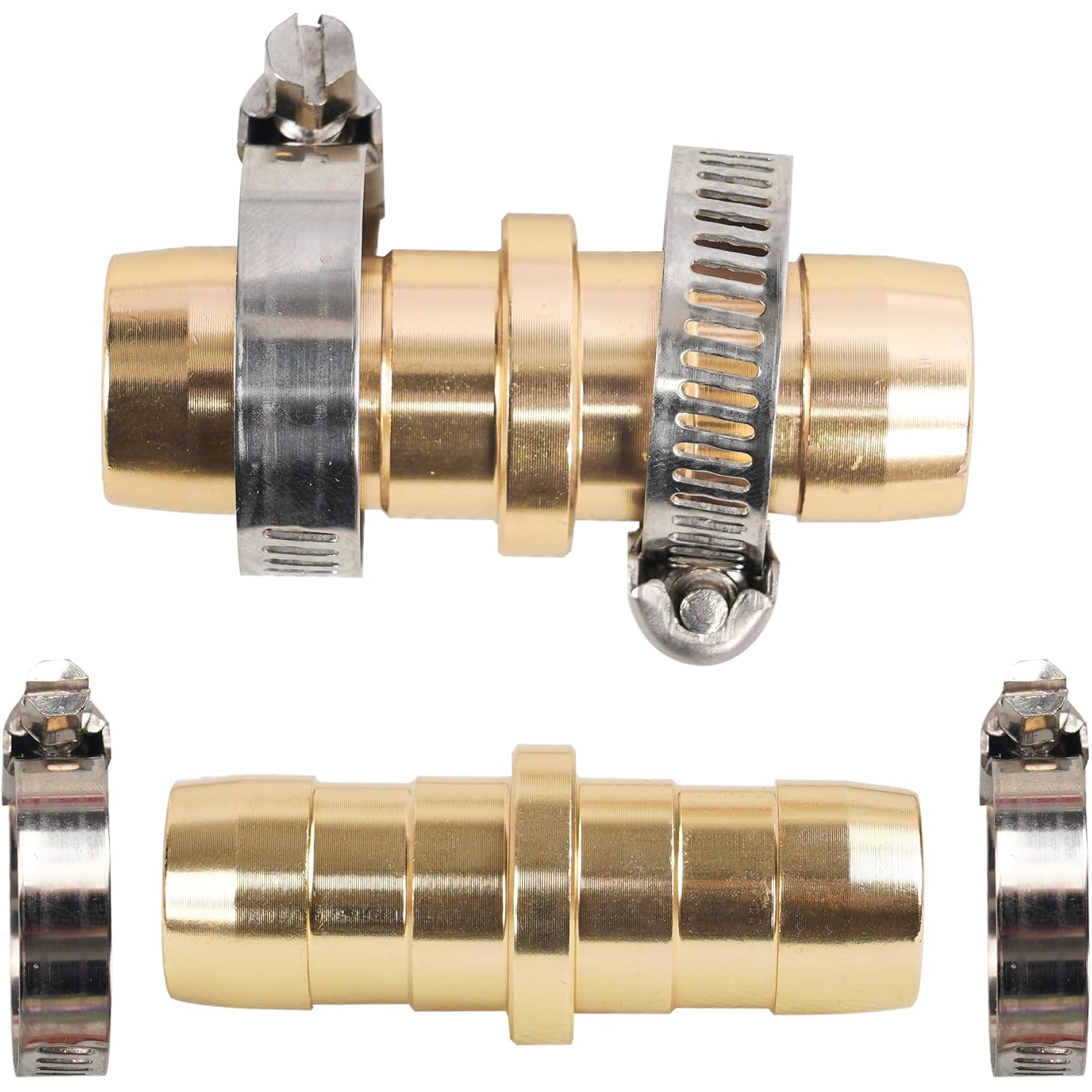 Hourleey 4 Pack Garden Hose Repair Kit, Hose Connector Repair Mender Kit With Stainless Clamp, Fits 3/4"-5/8" Water Hose Repair Fittings