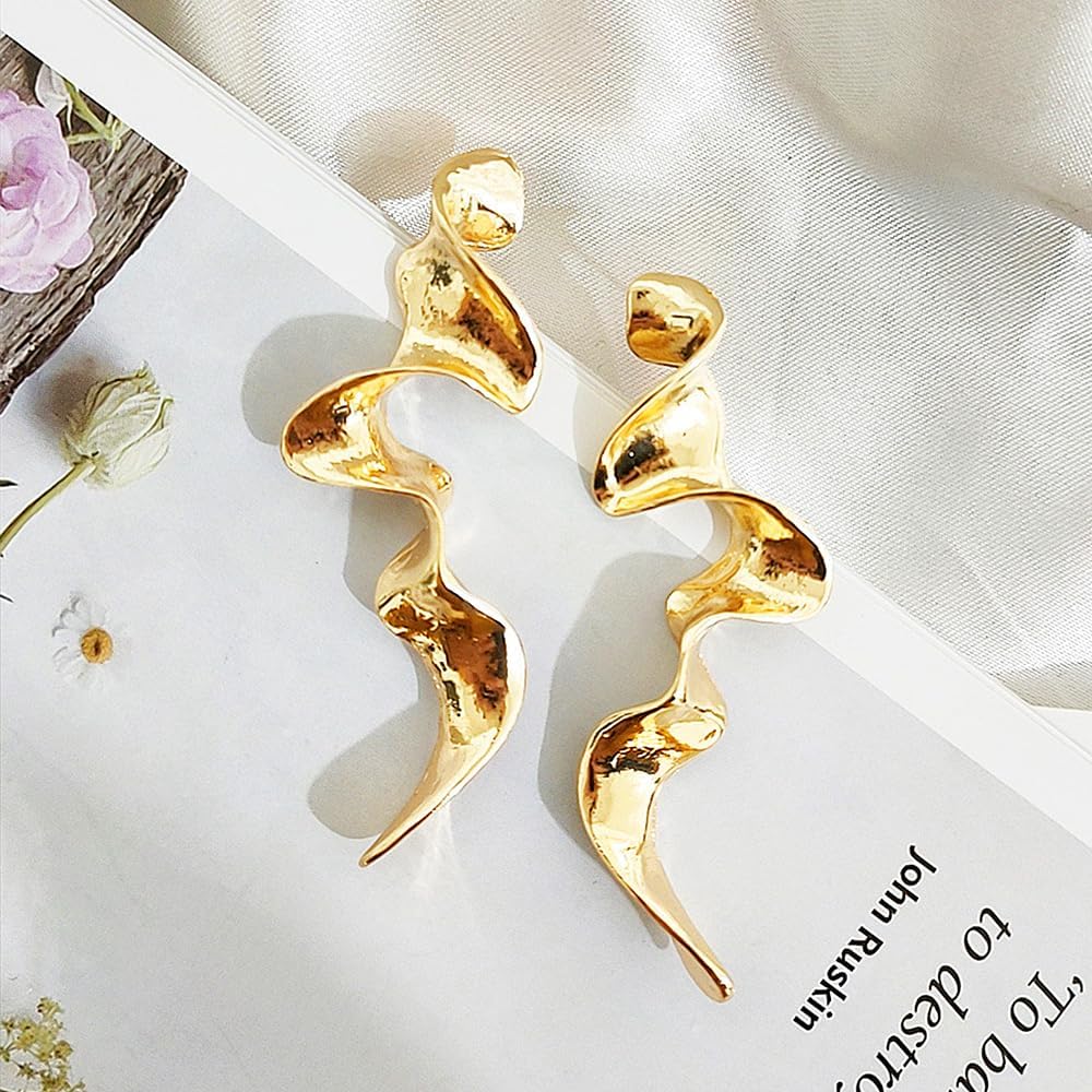 Fashion Gold Irregular Geometric Drop Dangle Earrings for Women Boho Silver Long Statement Earrings Abstract Earrings Jewelry Gift