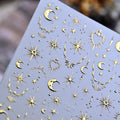 Gold Star Nail Stickers 5D Embossed Nail Art Stickers Decals with Gold Moon Heart Design Nail Stickers for Nail Art Self-Adhesive for Women Nail Art Manicure Decor