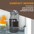 JunVpic Cold Brew Coffee Maker Jar - 64oz Wide Mouth,LeakProof,Heavy Duty Glass Mason Pitcher with Spout Lid,Handle & Stainless Steel Filter for Iced Coffee,Lemonade,Ice Tea & Fruit Drinks