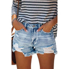 Jean Shorts for Women High Waisted Distressed Denim Shorts Stretchy Ripped Summer Hot Short