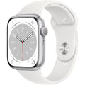 Apple Watch Series 8 [GPS, 45mm] - Silver Aluminum Case with White Sport Band, S/M (Renewed)