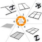 Snaye Queen Size Box Spring Bed Base 9 Inch, 3000Lbs Heavy Duty Box Spring Queen Metal Mattress Foundation, Tool-Free Easy Assembly, Noise Free | Tool-Free Assembly, Noise Free, 3000Lbs Heavy Duty