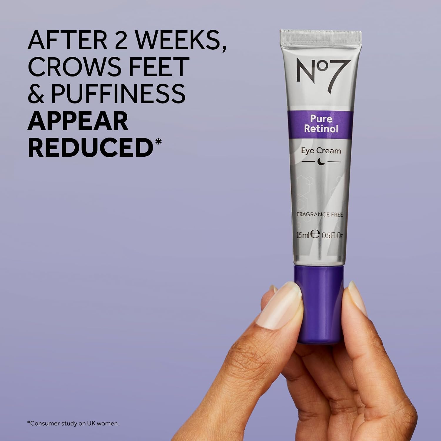 No7 Pure Retinol Eye Cream - Under Eye Cream For Wrinkles, Fine Lines & Puffiness With 0.5% Retinol - Infused With Shea Butter To Smooth And Hydrate Skin (0.5 Oz)