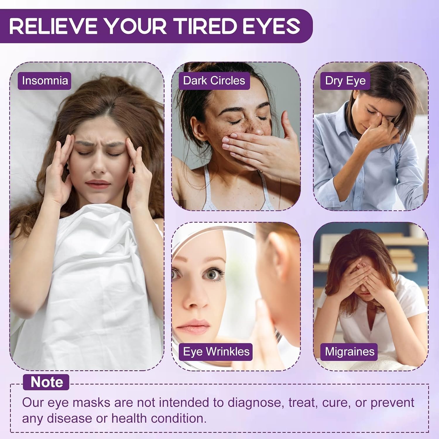 24 Pack Steam Eye Masks For Dry Eyes, Self Heated Steam Warm Eye Mask, Disposable Heated Eye Mask For Dark Circles, Puffy Eyes, Relief Stress Eye Fatigue (Unscented)