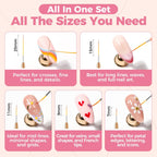 UNA GELLA Nail Art Brushes Metallic, 5 Count Liner Pens Set For Nail Art Gel Polish, Detail Nail Art Design Painting Brush Set For Nails Gel Fine Drawing Nail Tools, Sizes 7/9/11/15/25mm