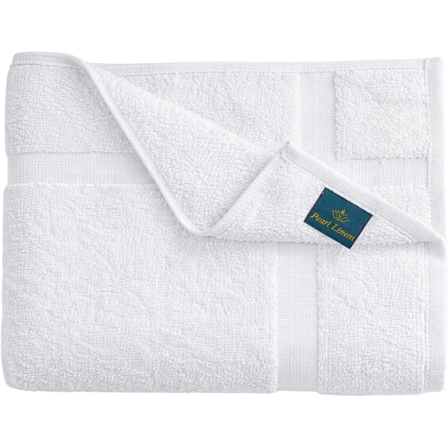 Pearl Linens Pack of 6 100% Cotton Bath Mat Towels, 20x30 inches, Soft & Absorbent Floor Towels for Bathroom, Not Bathroom Rugs, After Shower Mat, 687 GSM, Machine Washable, Airbnb Essentials, White