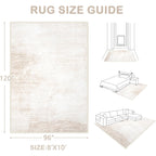 Area Rugs 8x10 Living Room: Washable Rug Modern Abstract Large Rugs Soft Non Slip Neutral Rug Stain Resistant Indoor Carpet for Bedroom Kitchen Dining Room Table Nursery Home Office Rugs(Beige,8'x10')