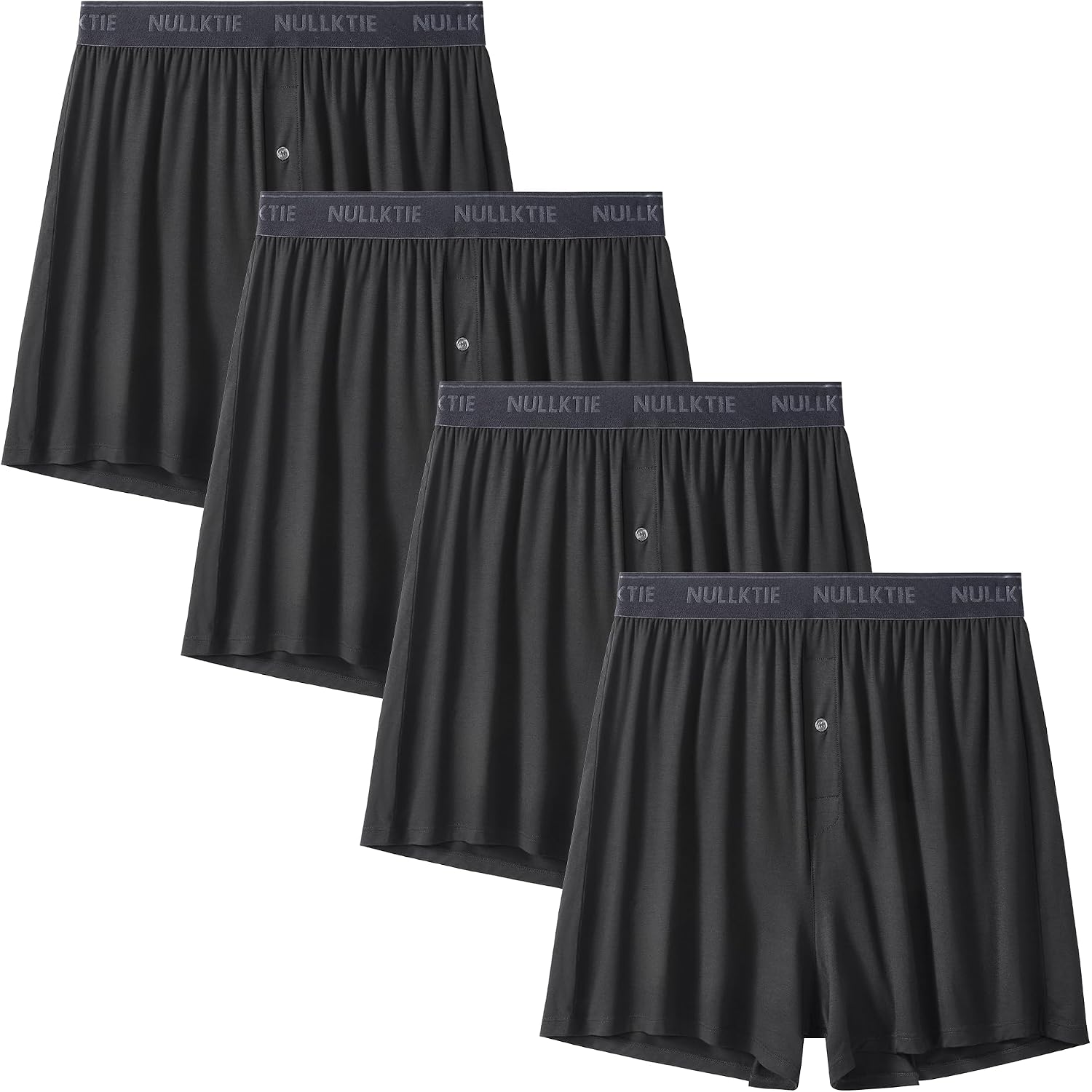 Soft Cooling Men'S Boxer Shorts，Viscose Made From Bamboo Underwear With Button Fly, Loose Relaxed Fit Boxers