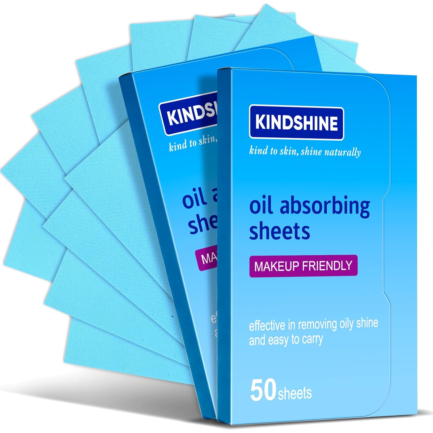 KINESHINE 100P High-Performance Oil Absorbing Sheets for Face - Makeup Friendly Blotting Papers for Oily Skin - Oil Blotting Sheets for Face, Portable Oil Wipes