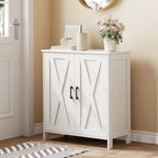 Homleke Farmhouse Shoe Cabinet with 2 Barn Doors & Wood Legs, 5-Tier Shoe Storage Cabinet with 3 Adjustable Shelves, Tall Shoe Rack Organizer for Closet, Shoe Organizer for Entryway, Hallway, White