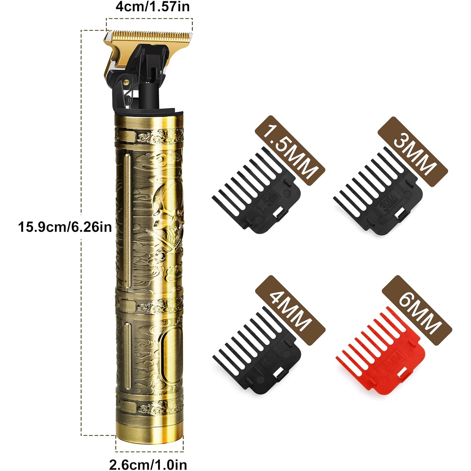 Yogingo Professional Hair Trimmer For Men, Cordless Rechargeable Beard Trimmer Hair Clippers For Men, Metal Body Cutting Grooming Kit, Beard Shaver Barbershop, Bronze