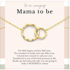HOPE LOVE SHINE Twins “Mom to Be” Necklace – First Mothers Day Gift for Expecting Mom of Twins – Sterling Silver Double Circle Pendant