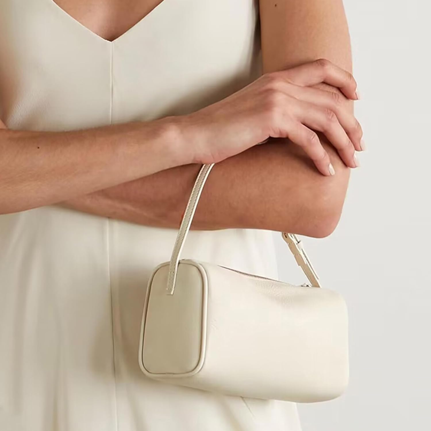 Small Leather Top Handle Tote Hobo Purse, Women'S Designer Mini Barrel Boston Crossbody Bag With Two Way Straps | Premium Little Purse