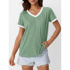 Automet Womens Short Sleeve T-Shirts Summer Tops Casual Soft Tunic V Neck Basic Workout Clothes Spring Fashion Outfits 2026