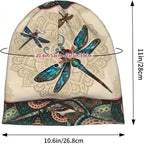 Tenna Teki Women Slouchy Beanie Chemo Hat Cancer Caps for Patient | Autumn Spring Lightweight Comfortable Breathable Beanie for Men Dragonfly Mandala Beige