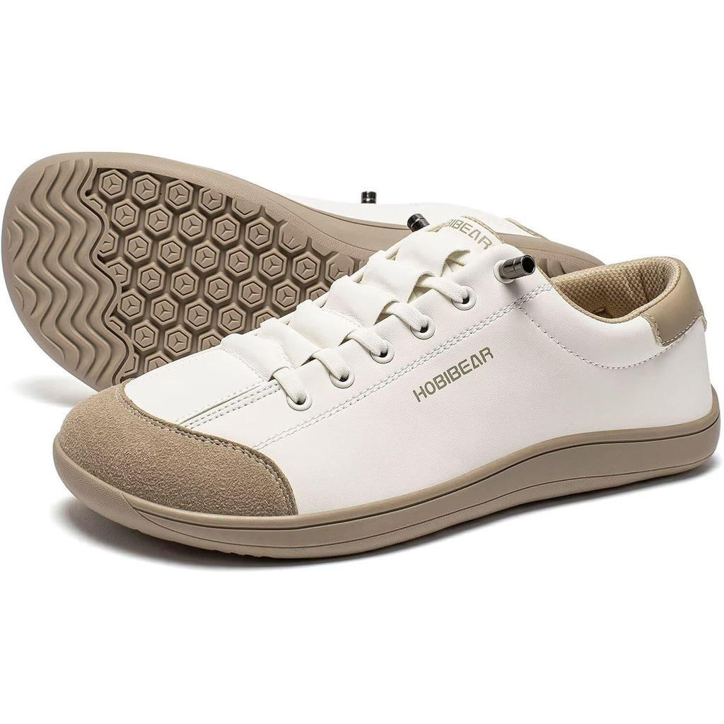 Hobibear Leather Barefoot Shoes Lightweight Wide Toe Box Zero Drop Slip-On Shoes For Women