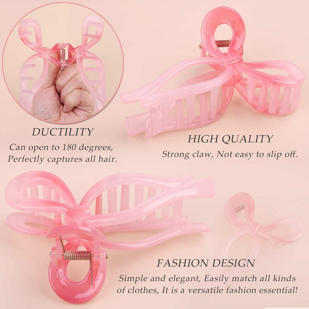4 Pcs Bow Hair Clips Elegant Hair Claw Butterfly Hair Accessories for Girls Nonslip Butterfly Clips Hair Grips Styling Accessories for Women
