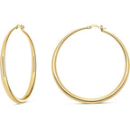 MILLA 14K Gold Hoop Earrings For Women, Silver Hoop Earrings & Rose Gold Earrings with Graduated Curvature