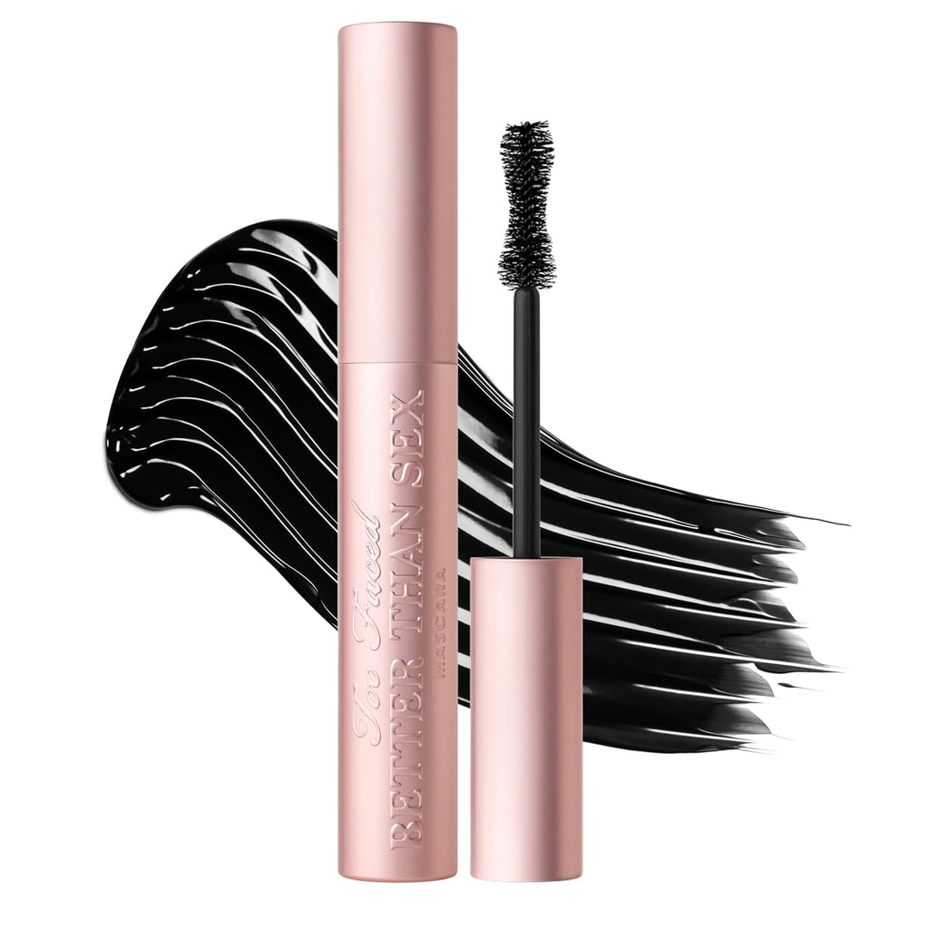 Too Faced Better Than Sex Volumizing And Lengthening Mascara | Vegan Formula, Dramatic Volume And Length | Cruelty-Free Eye Makeup + Hourglass Brush For False Lash Effect