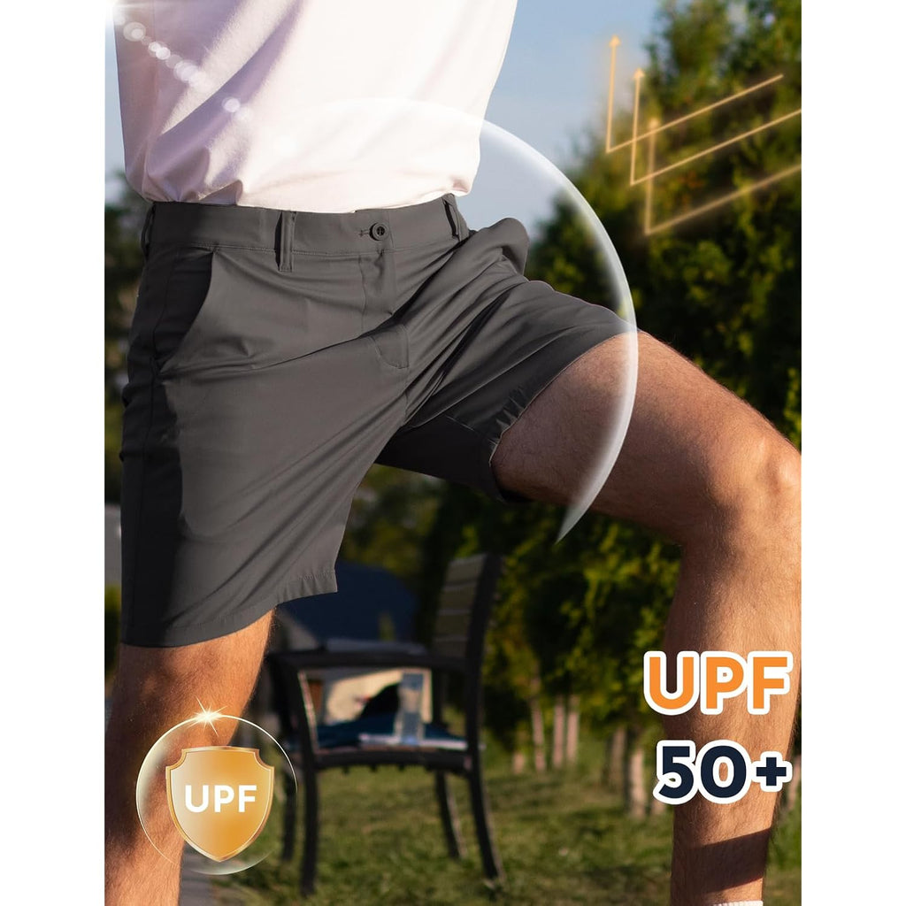 Mens Golf Shorts 7 Inch Inseam, Quick Dry Stretch Casual Lightweight Stretch Flat Front Hybrid Men'S Golf Shorts For Men