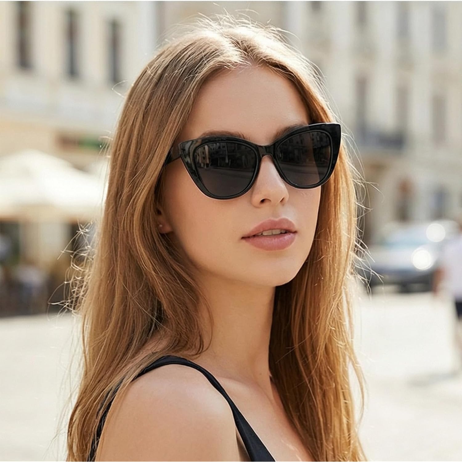 2 Pcs Cat Eye Sunglasses For Women Men Retro Cateye Frame Vintage Square Fashion Cateye Sunglasses