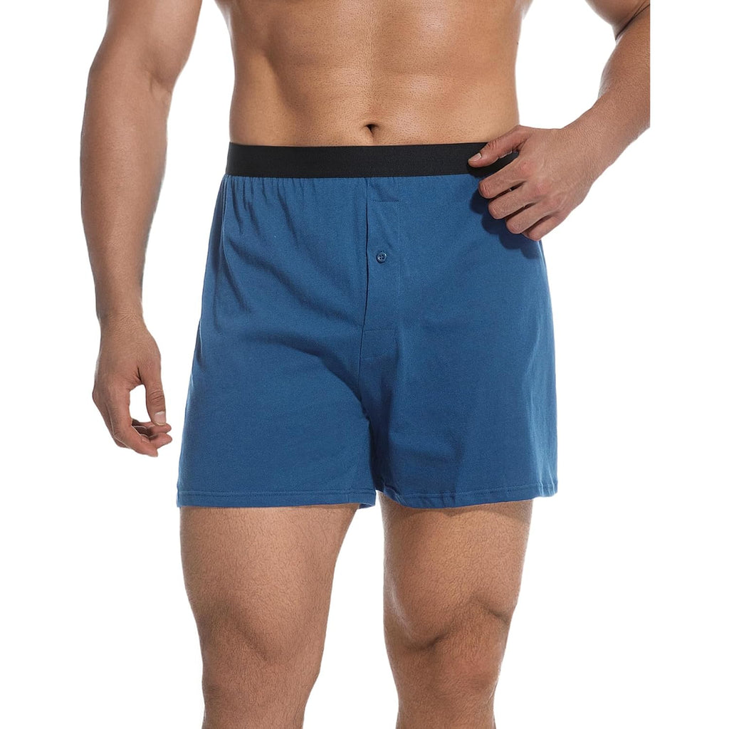 Innersy Men'S Boxer Shorts Loose Fit Soft Cotton Boxers For Men 4 Pack