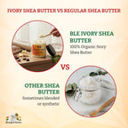 Organic West-African Ivory Shea Butter, Raw & Unrefined Grade A Shea Butter, Diy Ingredient, Moisture-Rich Skin & Hair Butter, Fast Absorbing, 8 Oz Jar