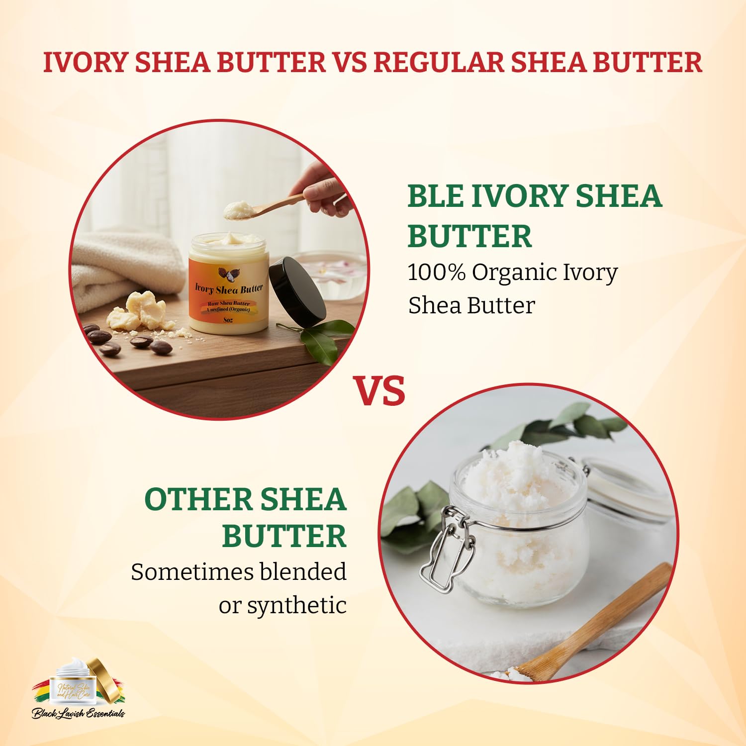 Organic West-African Ivory Shea Butter, Raw & Unrefined Grade A Shea Butter, Diy Ingredient, Moisture-Rich Skin & Hair Butter, Fast Absorbing, 8 Oz Jar