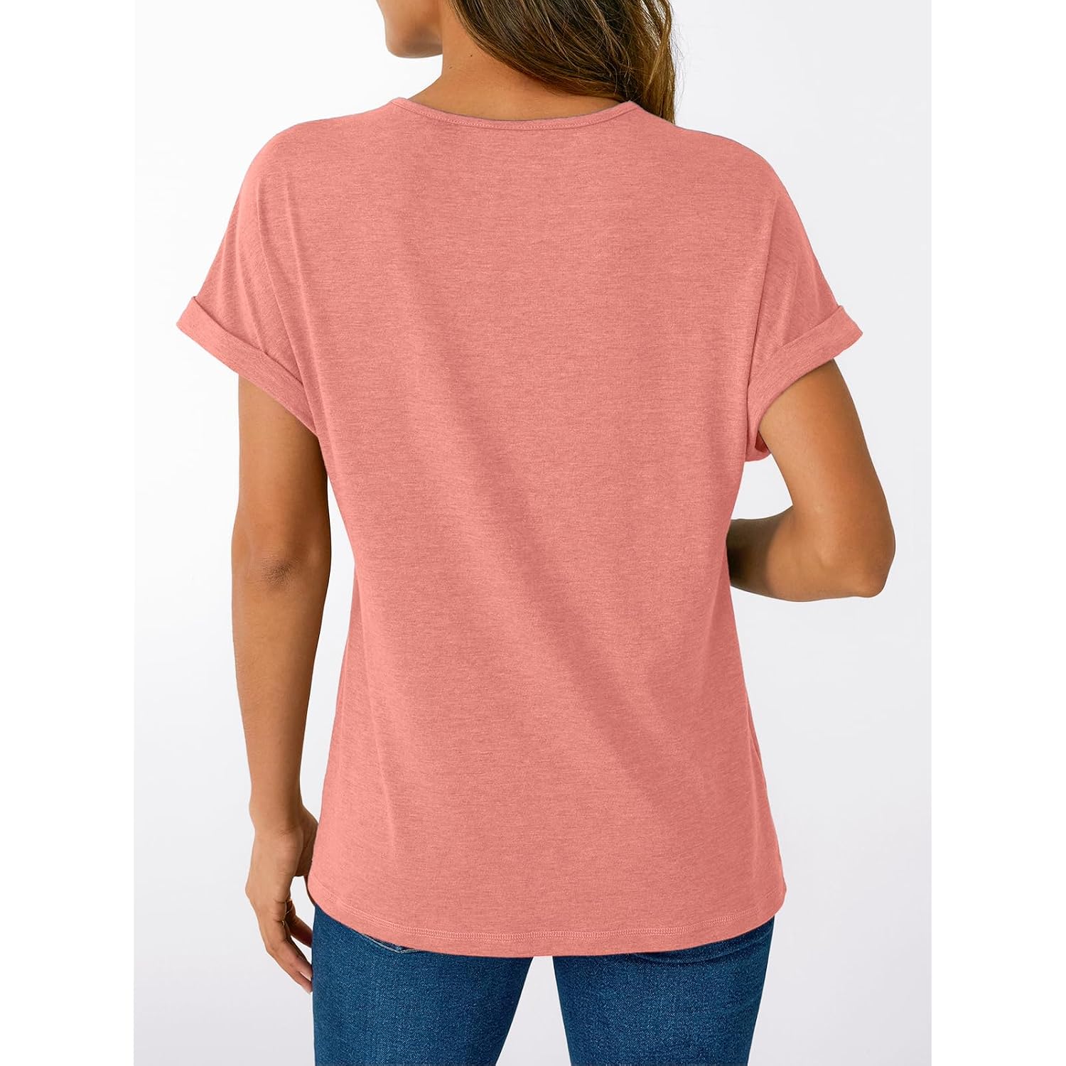 AUTOMET Short Sleeve V Neck T Shirts Womens Summer Business Casual Dressy Tops 2026 Henley Loose Fit Basic Spring Outfit