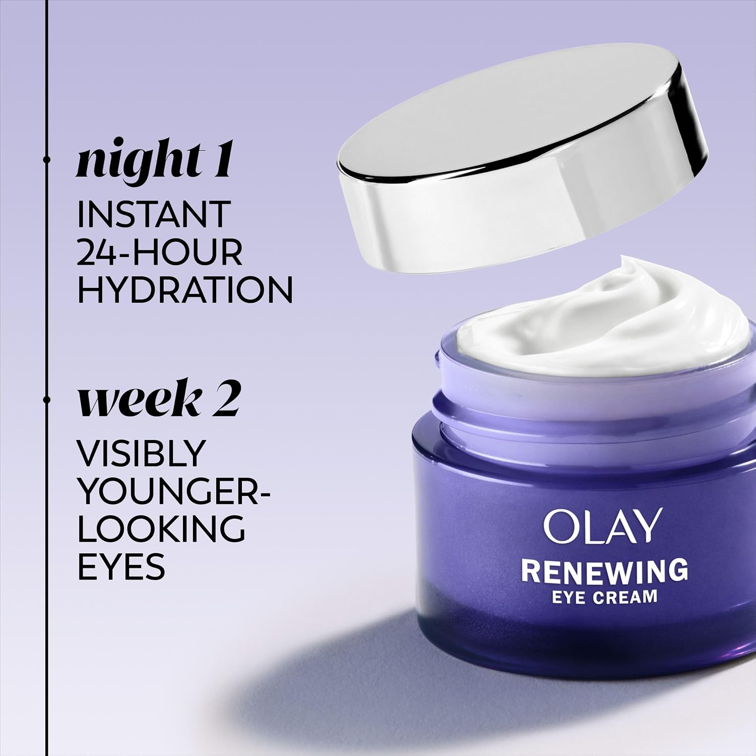 Olay Retinol 24 Max Night Eye Cream, Fragrance Free Anti Aging Eye Cream For Fine Lines And Wrinkles, Hydrating Retinol Night-Eye Treatment, Lightweight Moisturizing-Eye-Cream, 0.5 Oz (Pack Of 2)